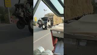 Dangerous Process Of Tractor Transporting Straws On Road !