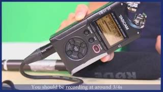 Tascam DR40 Tutorial - Setting Up EXT Mic