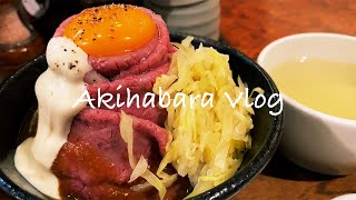 秋葉原駅周辺で好きなものを食べて幸せになる一日 | Vlog | パンケーキ | インスタ映えクリームソーダ | ローストビーフ丼