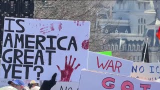 Thousands of protesters march in Philadelphia as part of No Kings rally