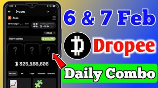 Dropee Daily Combo Today 6 \u0026 7 Feb | Dropper Daily Combo Today | Dropped Daily Combo Today🔥