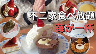 苺だらけの不二家ケーキ食べ放題60分2,480円【モッパン女ひとりで値上がりしたばかりの不二家で元が取れるの？】