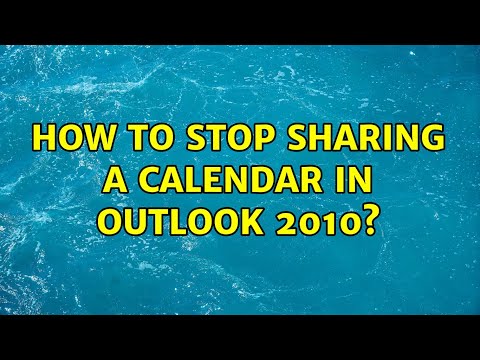 Как прекратить общий доступ к календарю в Outlook 2010?