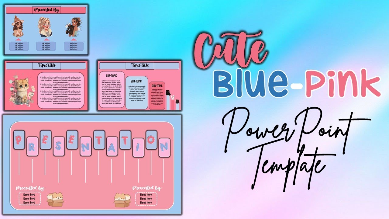 Simple Blue Pink Aesthetic Powerpoint Tutorial Ppt 37 1 Animated