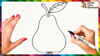 How To Draw A Pear Step By Step 🍐 Pear Drawing Easy