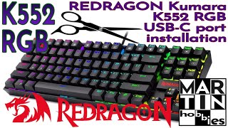 REDRAGON Kumara K552 RGB USB-C port installation - detachable cable