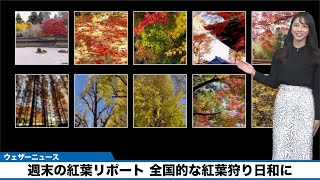 週末の紅葉リポート 全国的な紅葉狩り日和に