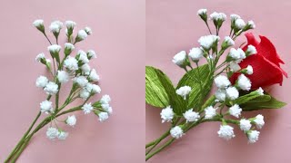 DIY皱纹纸满天星/紙花DIY/How to Make Baby’s Breath From Crepe Paper/Paper Flowers