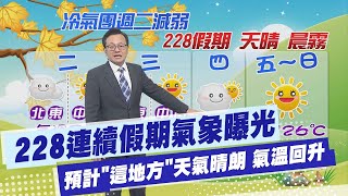 【戴立綱報氣象】228連續假期氣象曝光 預計\