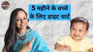 5 महीने के बच्चे के लिए डाइट चार्ट || 5 महीने के बच्चे के लिए खाना कैसे शुरू करें