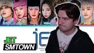 SMTOWN – 'Jet' Lyrics | Eunhuk, Hyo, Taeyong, Jaemin, Sungchan, Winter, Giselle | REACTION