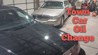 Lincoln Town Car Oil Change and tail light replacement.