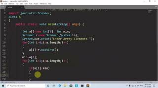 100 Java program to find smallest element in array Learn Coding