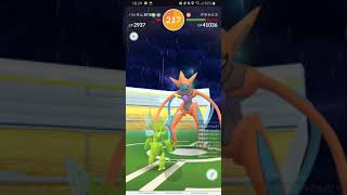 【ポケモンGO】ソロレイドNo.60～VS デオキシス→アタックフォルム〈でんじほう→ブースト〉《 雨ブースト→ハッサム縛りにて粉砕！！64秒残 》