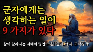 삶이 달라지는 지혜의 명언 모음 | 공자, 맹자, 도덕경 등 | 군자에게는 생각하는 일이 9가지가 있다