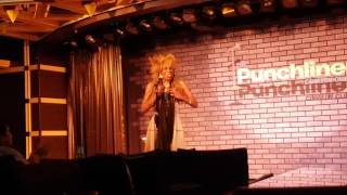 Comedian Just June. Acting like Tina Turner for crew members