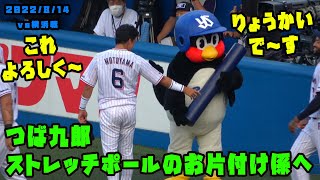 つば九郎　なぜかストレッチポールのお片付け係へ？　2022/8/14 vs横浜