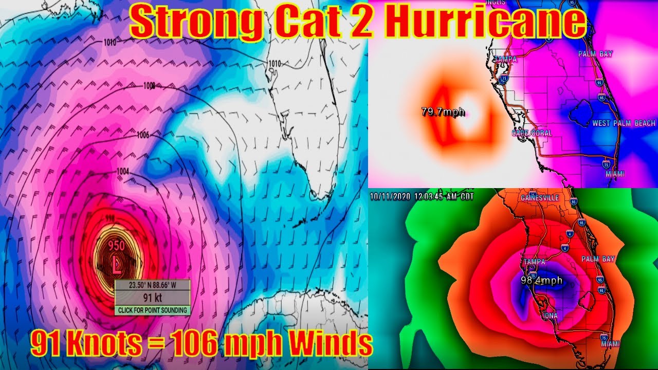 106 Mph Cat 2 Hurricane Aims For Florida - Cat 3 Is 111 Mph ...