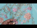 embroidery cutwork saree with beautiful flower bunch design saree with beautiful embroidery