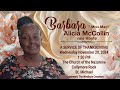 A Service of Celebration for the Life of Barbara McCollin