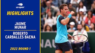 Jaume Munar vs. Roberto Carballes Baena Highlights | 2022 US Open Round 1