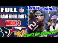 Vikings vs Texans Full Highlights Week 3 | 09/22/2024 | NFL Highlights 2024