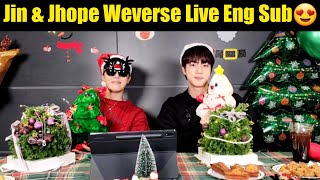 🔴 [ENG SUB] Jin \u0026 J-hope Weverse Live (23.12.2024) | J-hope \u0026 Jin Christmas Live