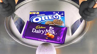 ASMR - Cadbury \u0026 OREO Ice Cream Rolls | making Dairy Chocolate and Cookies to rolled fried Ice Cream