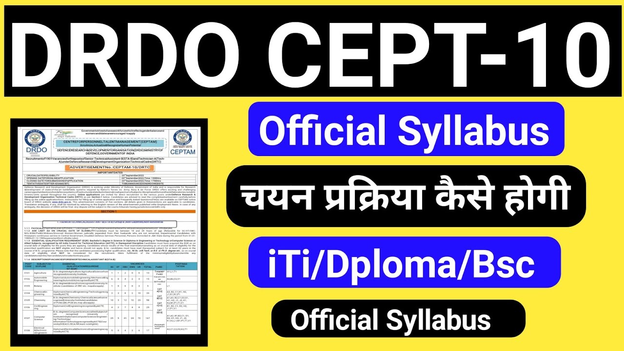 DRDO Ceptam 10 Technician Syllabus, Exam Pattern, Selection Process ...