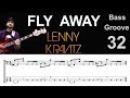 FLY AWAY (Lenny Kravitz) How to Play Bass Groove Cover with Score & Tab Lesson