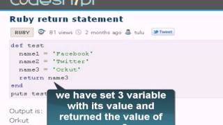 Ruby Tutorial:Ruby return statement