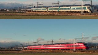 『東武500系 506F+501F 特急リバティりょうもう30号浅草行き 1430ﾚ』\u0026『東武200系 205F1800系カラーリング 特急りょうもう32号浅草行き 1832ﾚ 警笛有り』