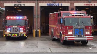 Newark Fire Department Hazmat 1, New Engine 10, New Ladder 5 \u0026 Battalion 4 Responding 5/6/24