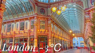 City of London Virtual Walk | London Financial District Office Time Walk | London 🥶 -3℃ [4K HDR]