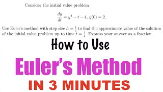3 MINUTE TUTORIAL on How to Use the EULER'S METHOD to Approximate I.V.P. - Math Tutor Pat