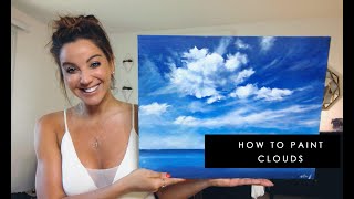 Full Cloud Acrylic Painting Tutorial- Only 5 Colors!