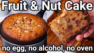 No Oven Christmas Cake Recipe | Eggless Christmas Plum Cake in a Pan | Christmas Special Fruit Cake