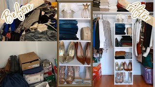 DIY CLOSET MAKEOVER | SMALL CLOSET TRANSFORMATION ON A BUDGET