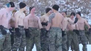 South Korean and US marine corps train in snow for three weeks