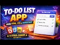 to do list html css javascript 🔥 | html css javascript project | to do list #todolist  #code