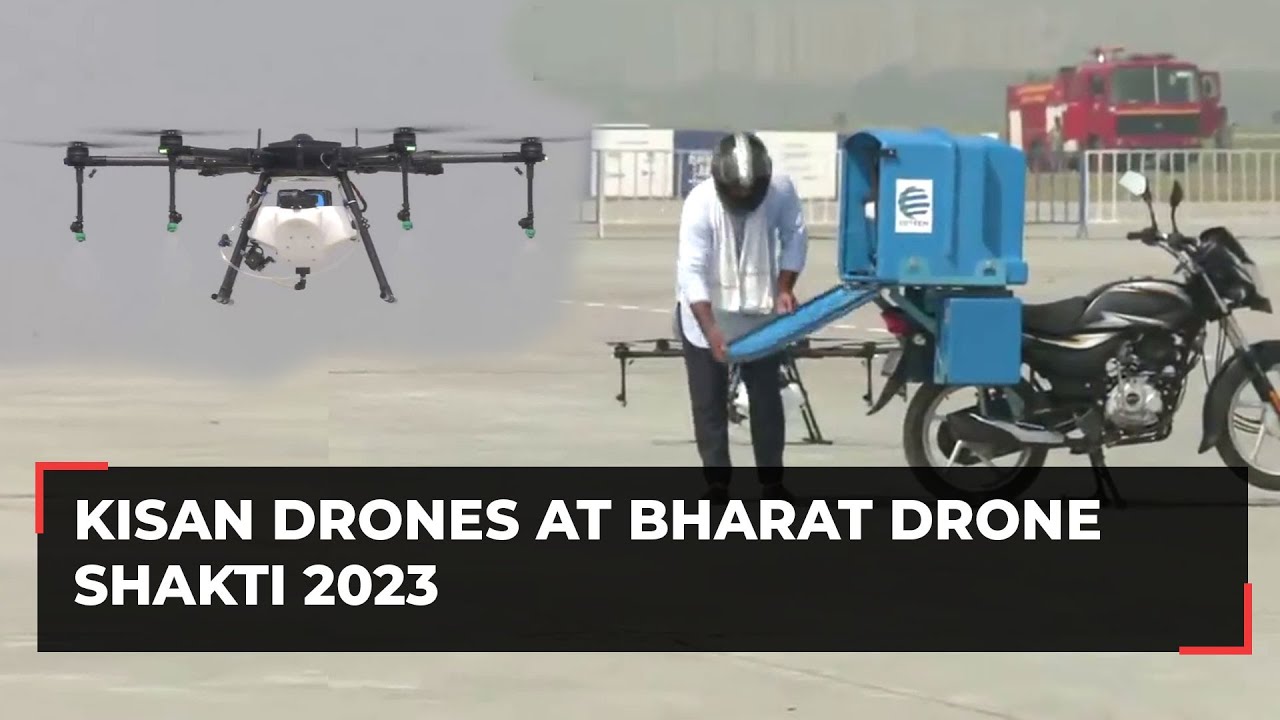 Kisan Drones At Bharat Drone Shakti 2023; Watch Aerial Demonstration ...