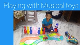 Aarush playing with Musical toys (Guitar🎸 &  Avengers)