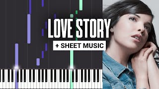 Love Story - Indila - Piano Tutorial - Sheet Music & MIDI