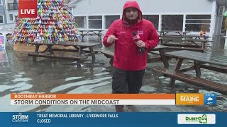 STORM CENTER: Boothbay Harbor sees flooding, damage ahead of high tide