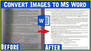 How to Convert Image to Word Document | Convert Image to Editable Text | Convert Scanned PDF MS Word