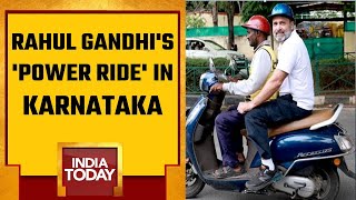 Karnataka Election 2023: Rahul Gandhi Sits Behind A Blinkit Delivery Boy