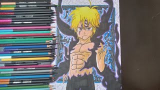 DRAWING, LINE ART E PINTURA!! DESENHANDO O MELIODAS.