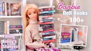 Making 100+ Barbie Doll Books - Filling Up Emily's Bookshelves For Her Library - DIY Mini Books