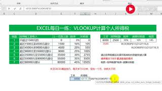 【Excel精选技巧】EXCEL每日一练：VLOOKUP函数应用之个人所得税计算