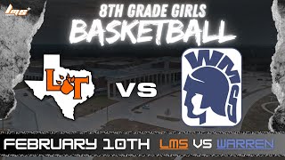 Lancaster 8th Grade Girls Basketball | LMS VS Warren MS | Only on LMS NETWORK